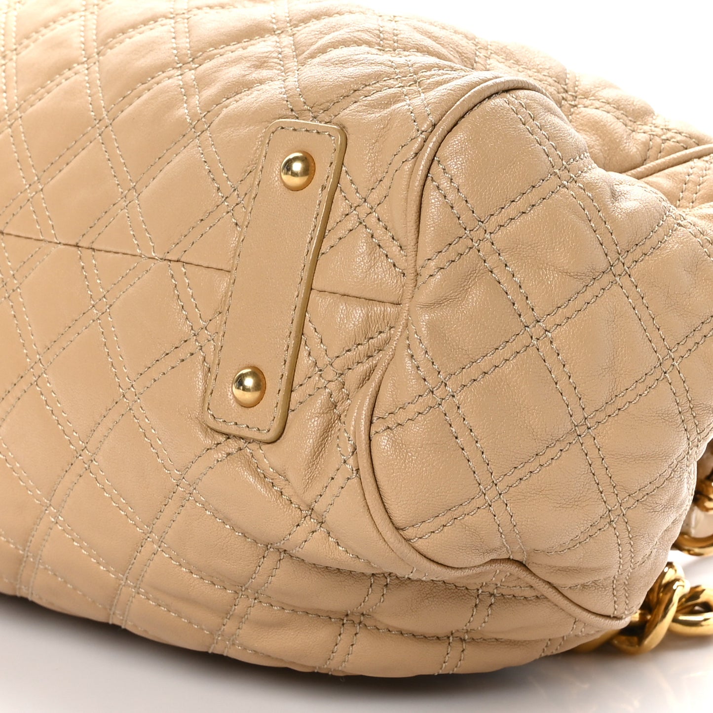 Calfskin Quilted Stam Beige
