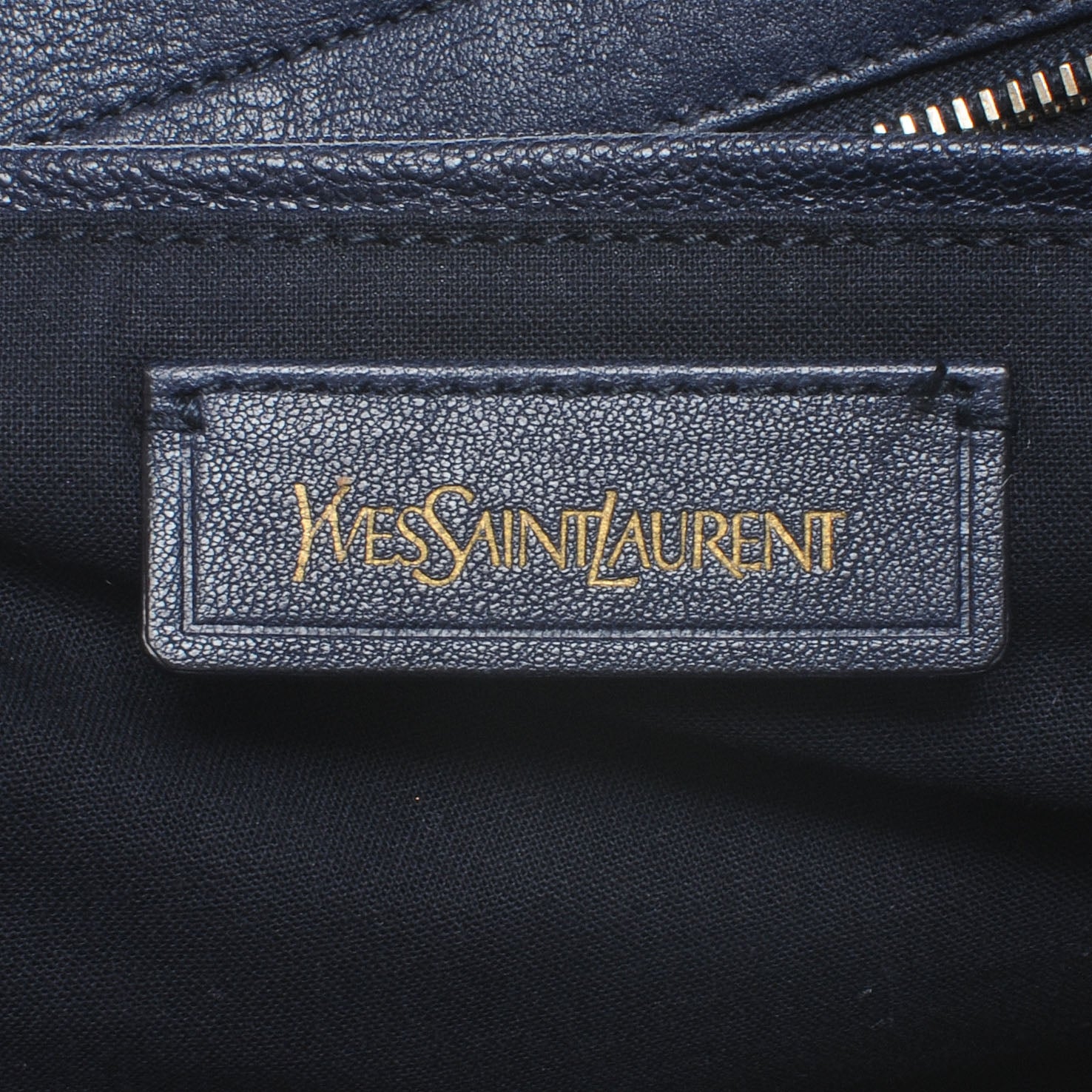 Saint Laurent Leather Medium Cabas Chyc Navy 6 of 7
