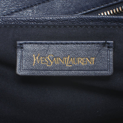 Saint Laurent Leather Medium Cabas Chyc Navy 6 of 7