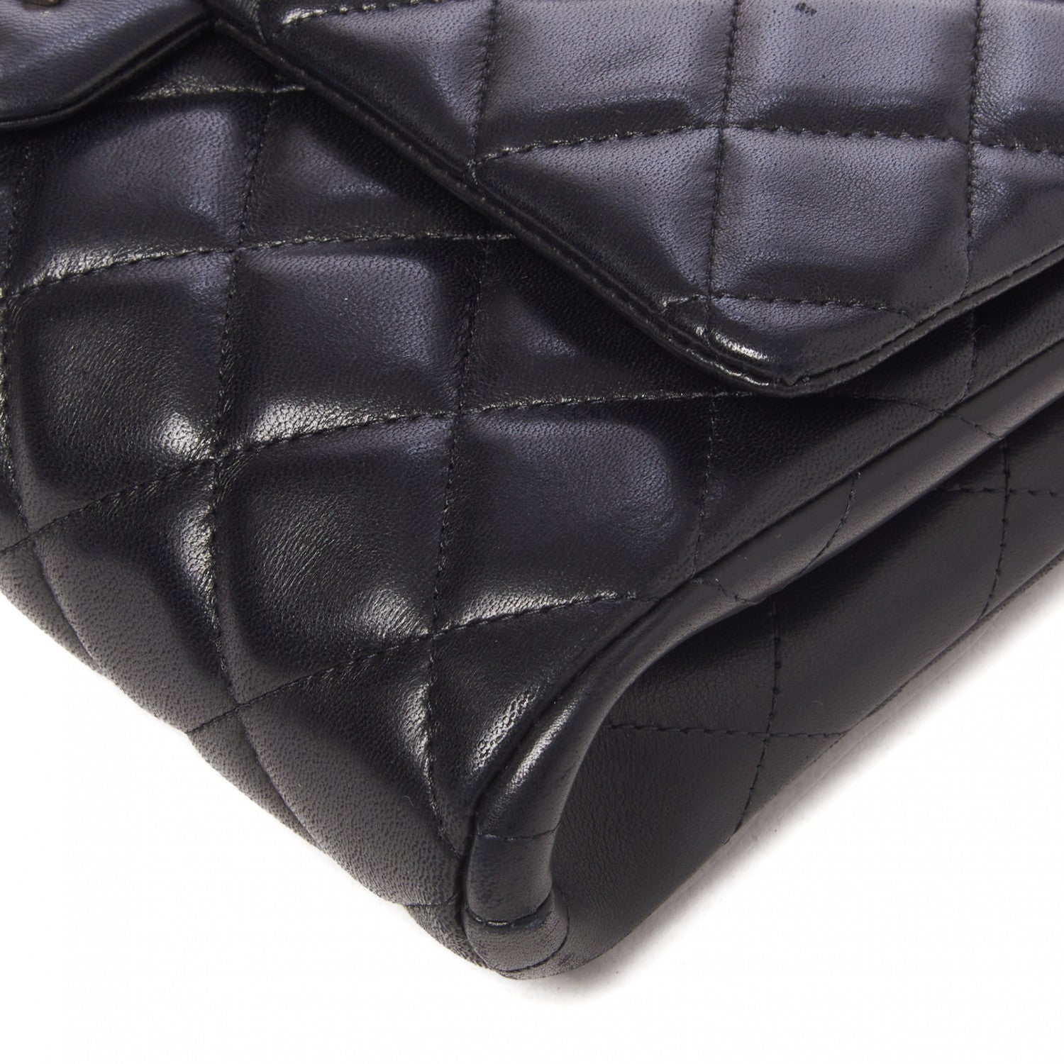 Chanel Lambskin Quilted Clutch With Chain Flap Black 5 of 9