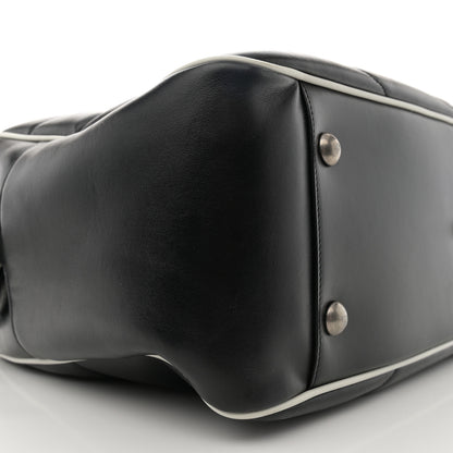 Saint Laurent Calfskin Medium Miles Logo Bowler Duffel Bag Black 9 of 11