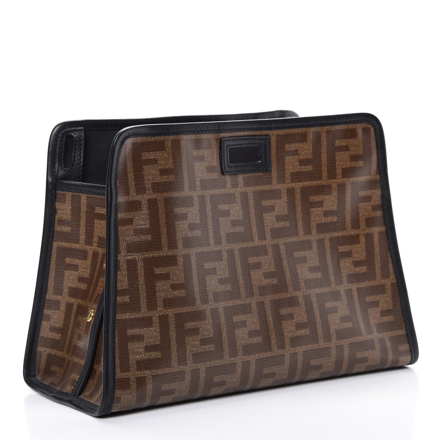 Glazed Fabric Vitello Century FF 1974 Stamp Patch Mini Peekaboo Defender Cover Mogano Panna Black