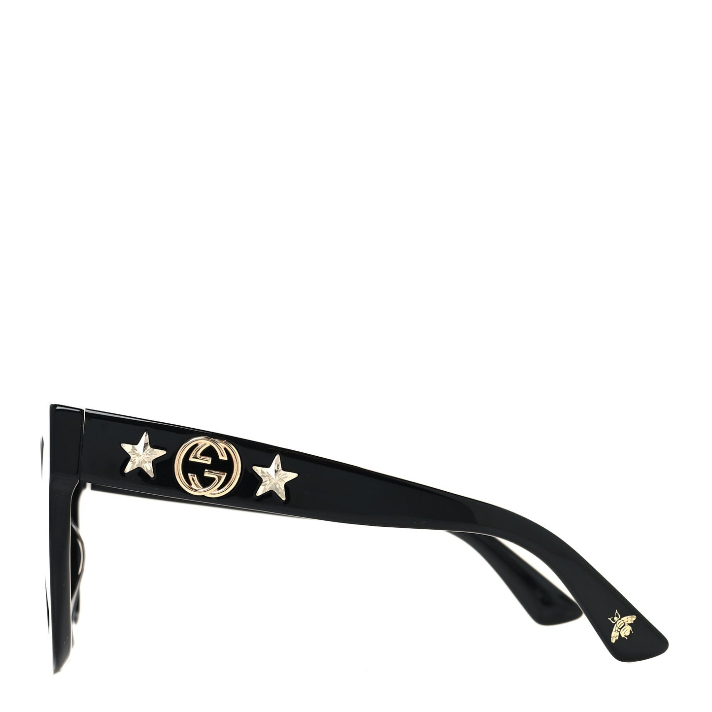 Acetate Crystal Star Round Frame Sunglasses GG0208S Black