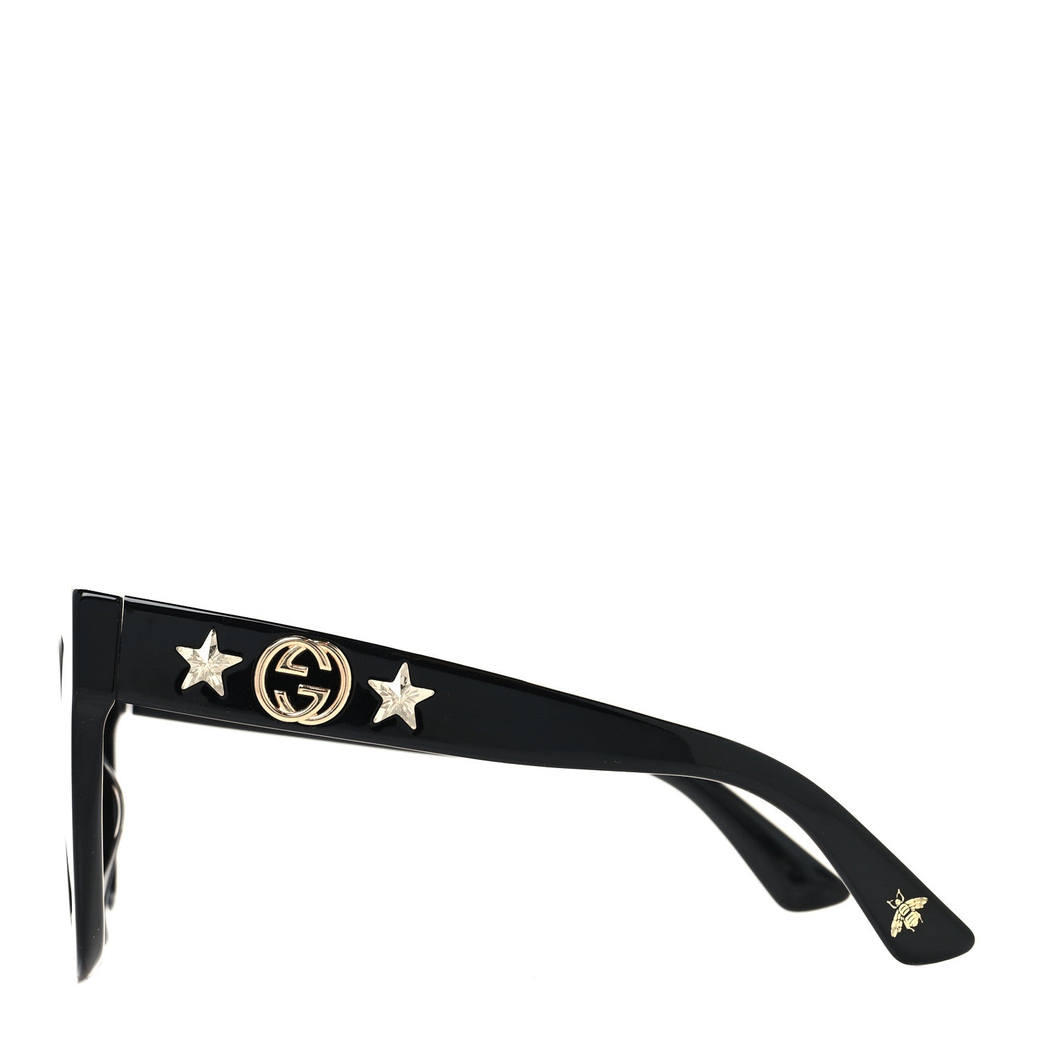 Gucci Acetate Crystal Star Round Frame Sunglasses GG0208S Black 3 of 9