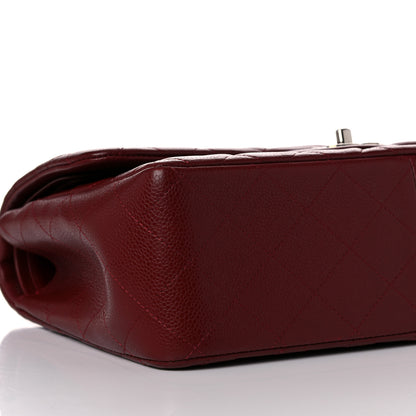 Chanel Caviar Quilted Jumbo Double Flap Dark Red 8 of 10
