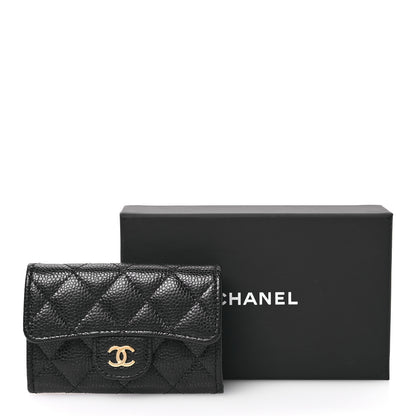 Chanel Caviar Quilted Flap Card Holder Wallet Black 9 of 9