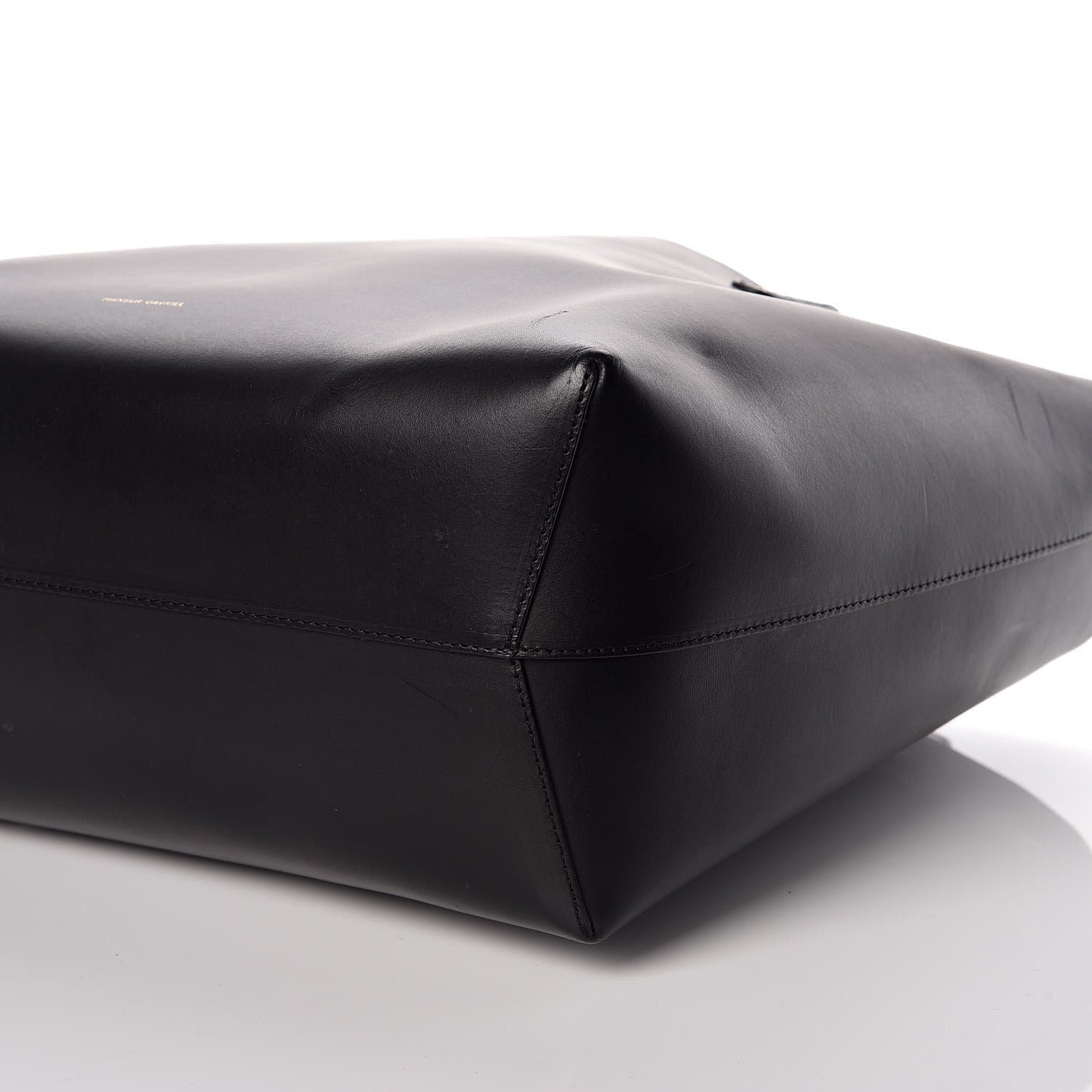 Calfskin Small Shopping Tote Black Blu