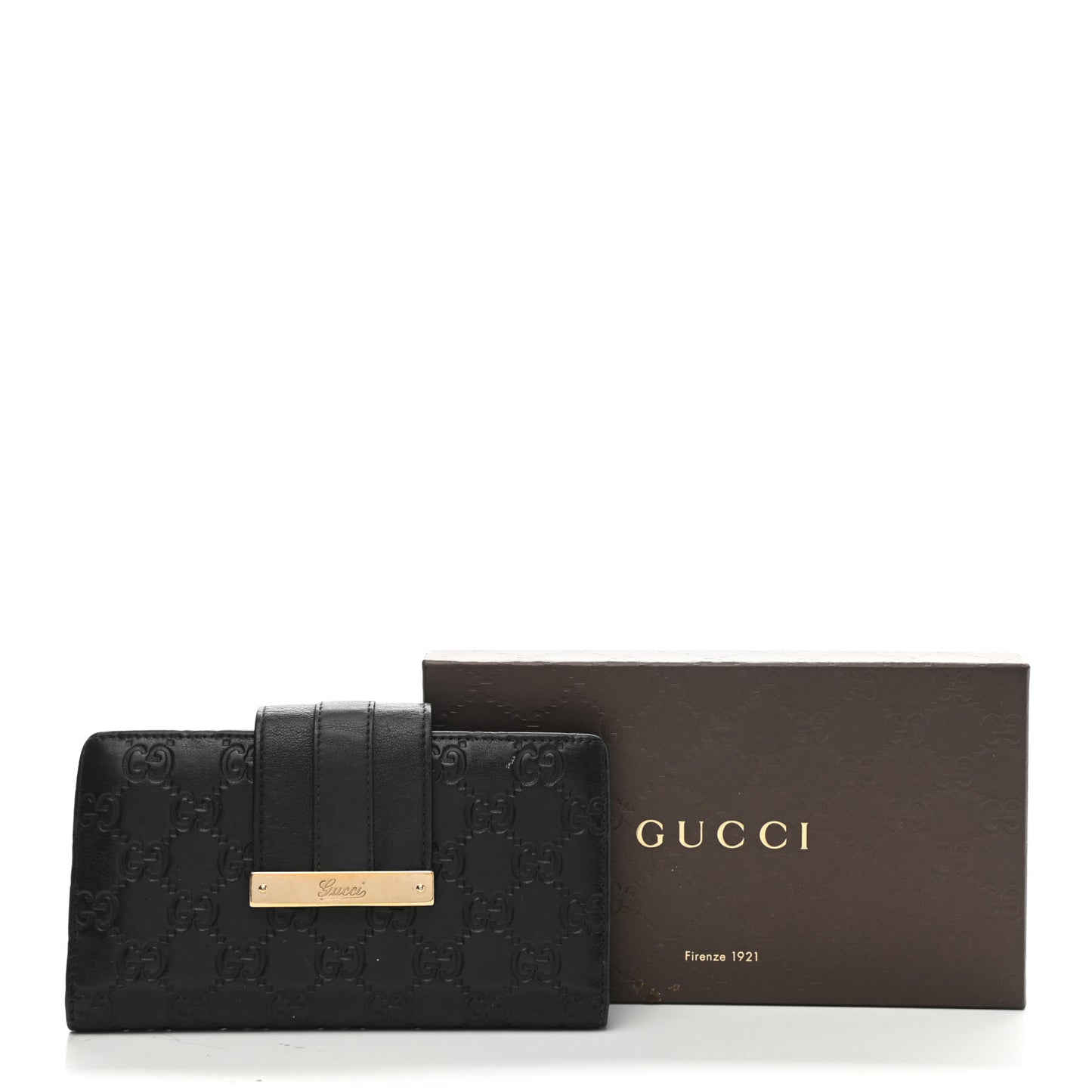 Guccissima Ladies Web Long Wallet Black