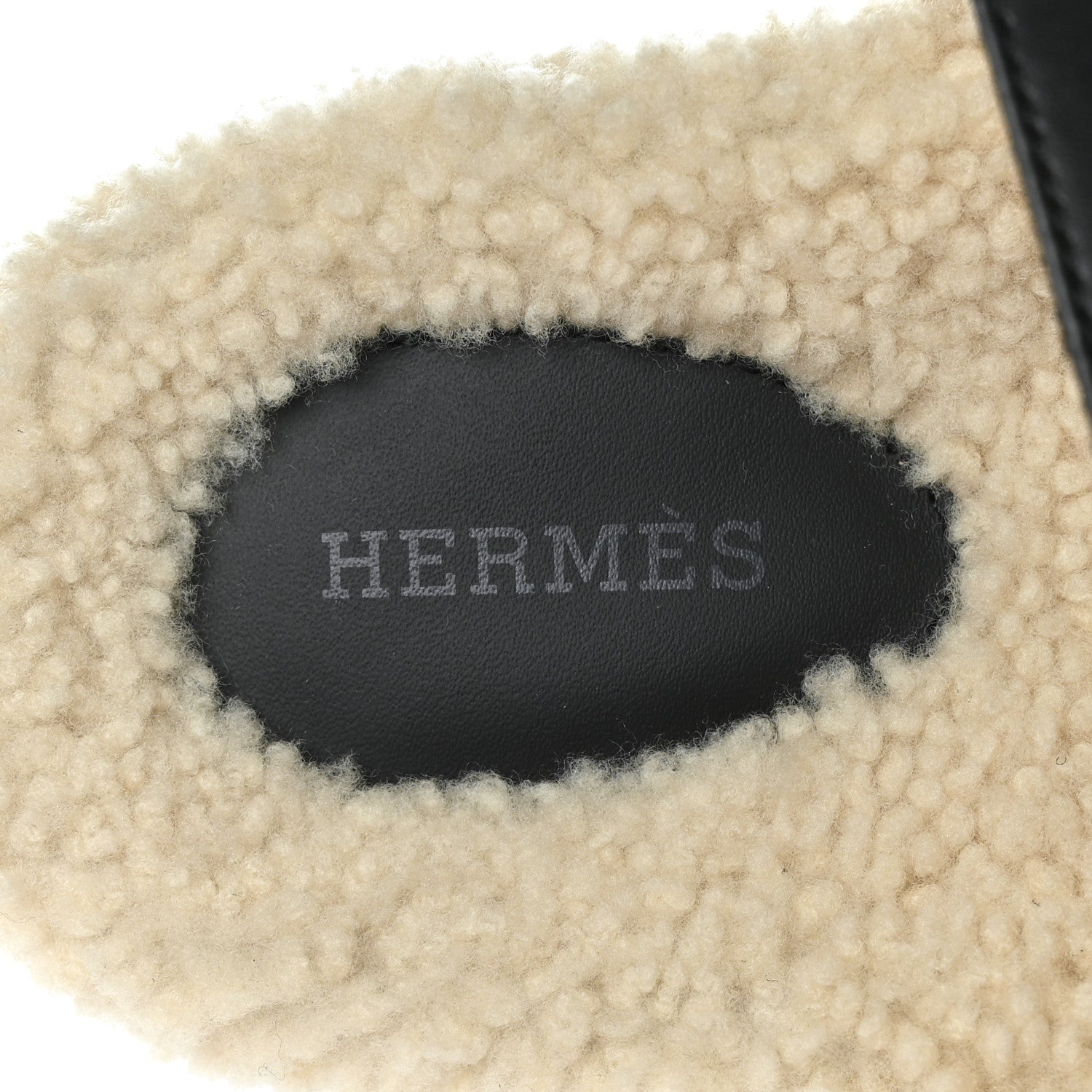 Hermes Veau Indios Woolskin Womens Chypre Sandals 36 Black Ecru 7 of 8
