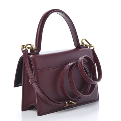 Balenciaga Box Calfskin XS Sharp Top Handle Bag Burgundy 3 of 9