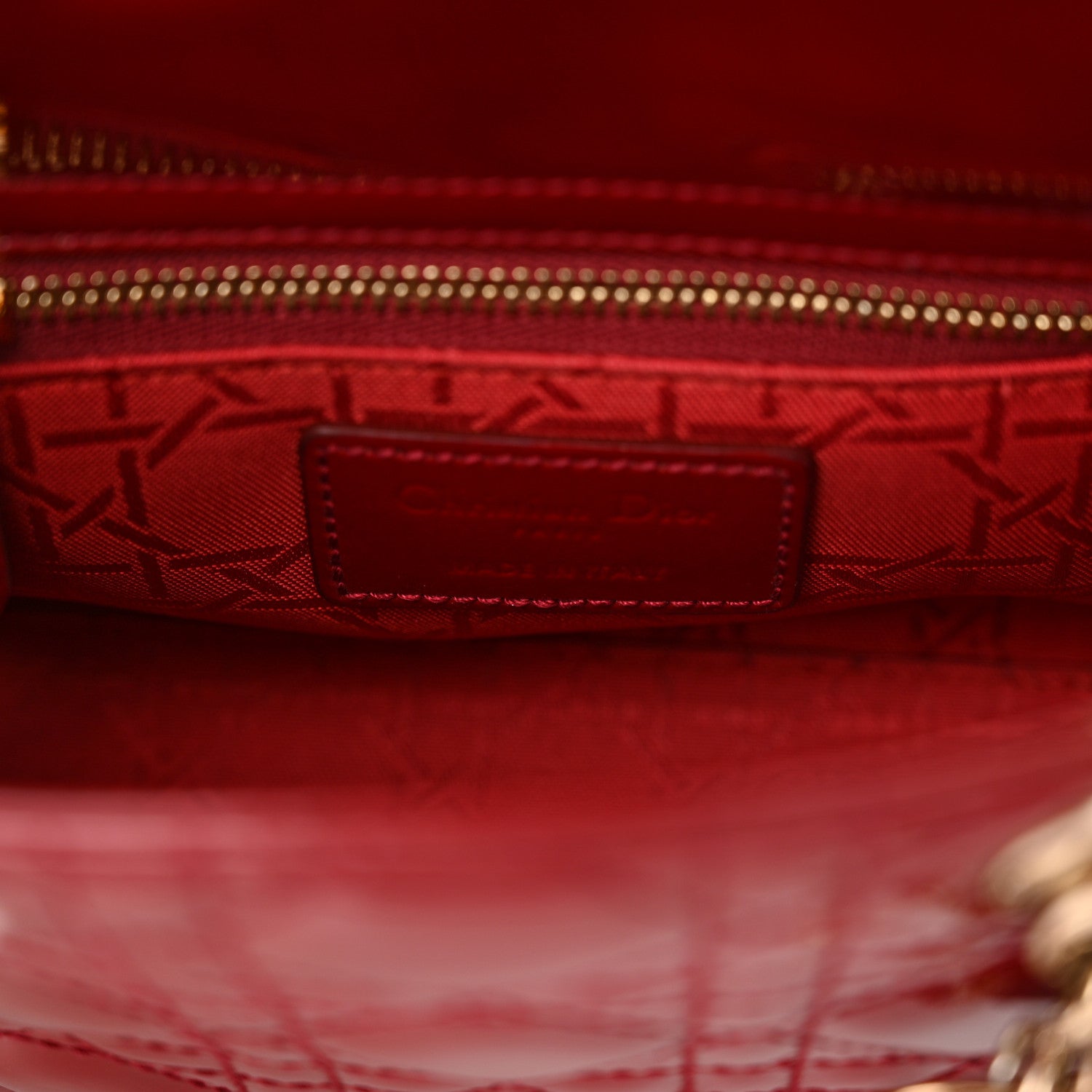 Christian Dior Patent Cannage Mini Lady Dior Red 6 of 11