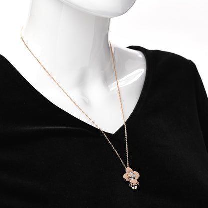 Louis Vuitton 18K White Rose Yellow Gold Diamond Vivienne Pendant Necklace 2 of 7