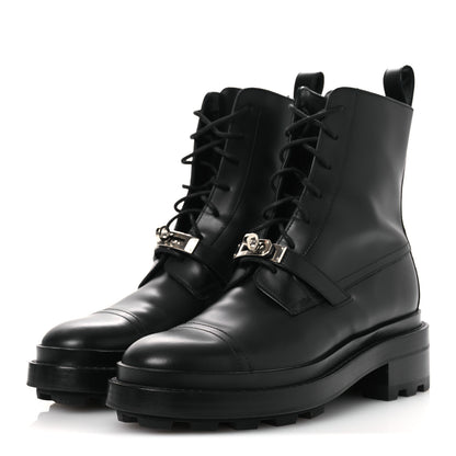 Hermes Glossed Calfskin Funk Ankle Boots 36 Black 4 of 11