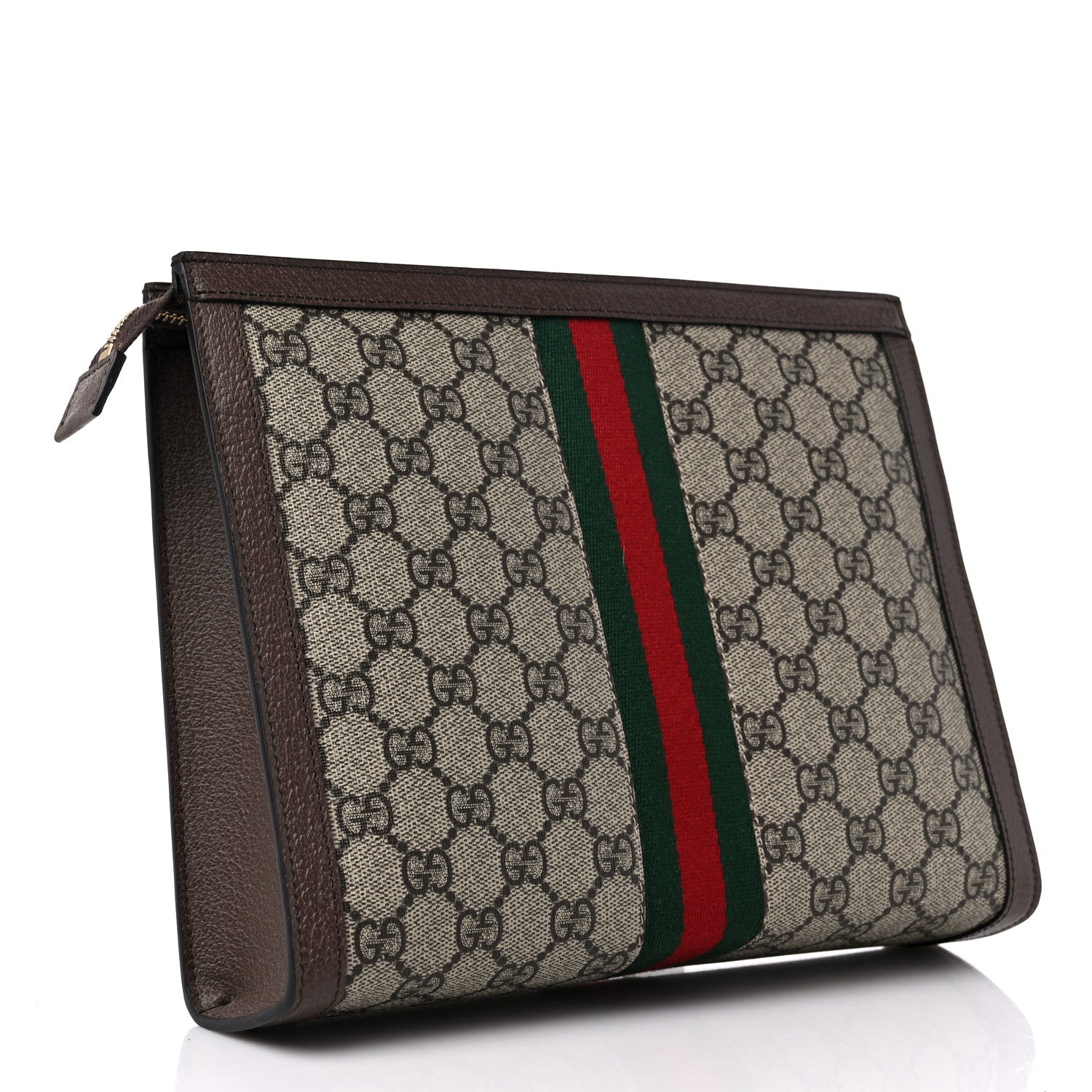 Gucci GG Supreme Monogram Web Ophidia Pouch Brown 3 of 9