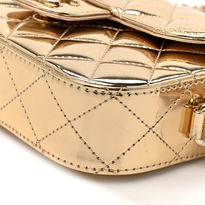 Chanel Mirror Calfskin Metallic Calfskin Quilted Hollywood Boulevard Mini Flap With Star Coin Purse Gold 12 of 13