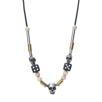 Christian Dior Calfskin Skull Dice Necklace Black 1 of 4