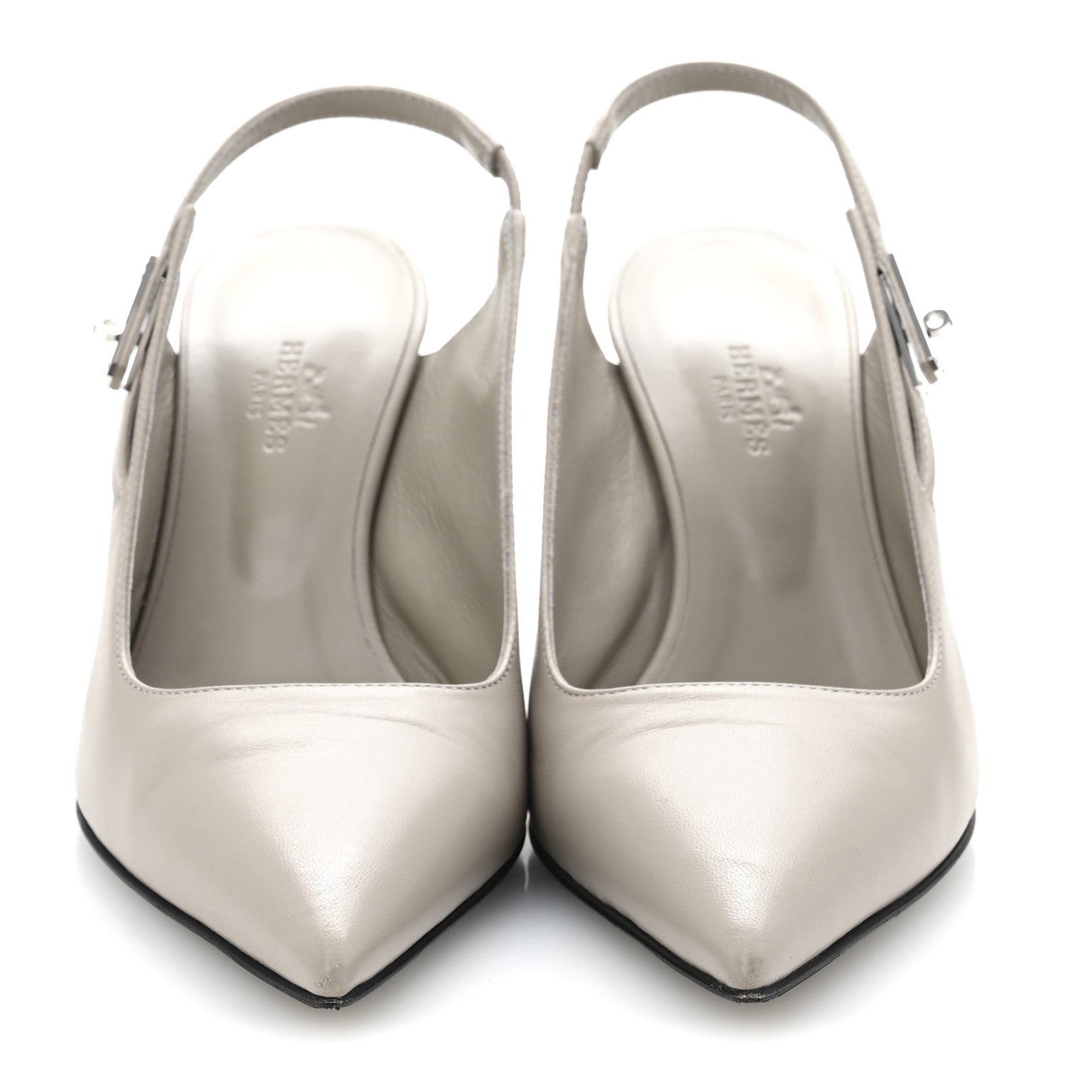 Hermes Nappa Lover 80 Slingback Pumps 36 Beige Galet 3 of 10