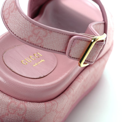 Gucci GG Supreme Monogram Granada Kid Angelina Platform 35mm Slingback Sandals 39 Cotton Candy Dark Cotton Candy Wild Rose 11 of 13