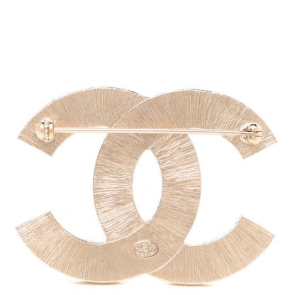 Chanel Metal Quilted CC Brooch Silver Gold 3 of 5