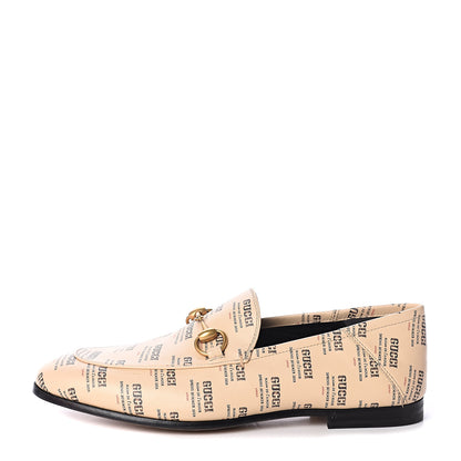 Gucci Calfskin Stamp Print Mens Brixton Horsebit Loafers 5.5 Soy 1 of 7