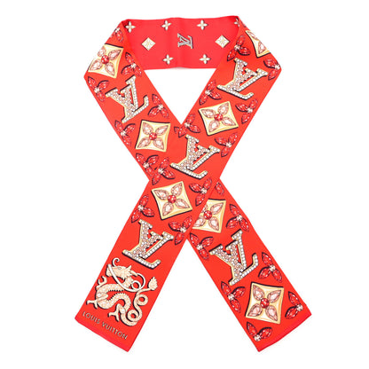 Louis Vuitton Silk Monogram Precious Dragon Bandeau Rouge 1 of 4
