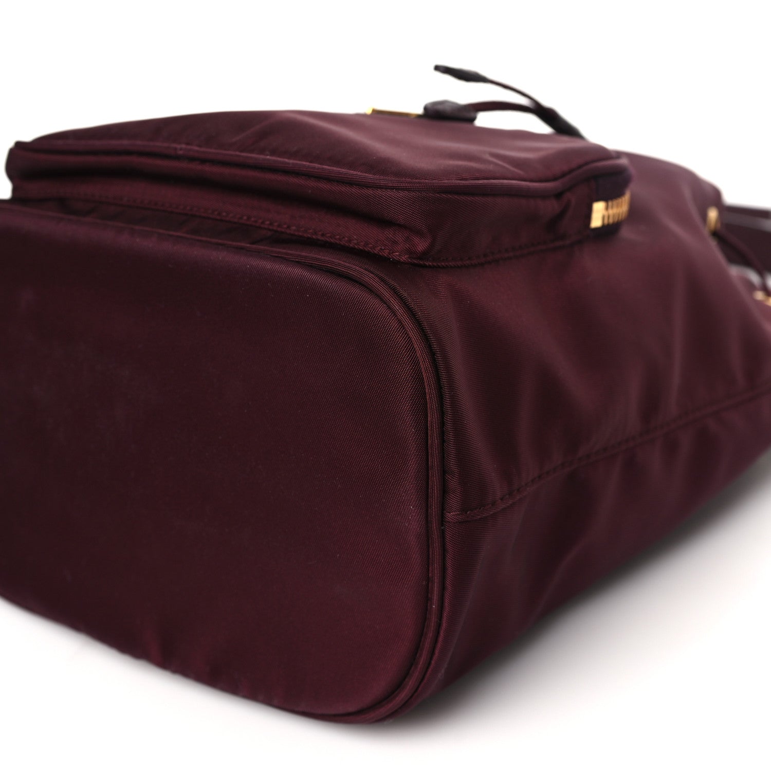 Prada Re-Nylon Saffiano Duet Bucket Crossbody Bag Bordeaux 10 of 10