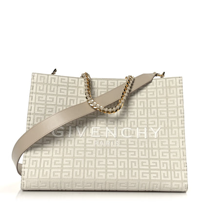 Givenchy Canvas Jacquard 4G Medium Chain Tote Stone Grey 1 of 11