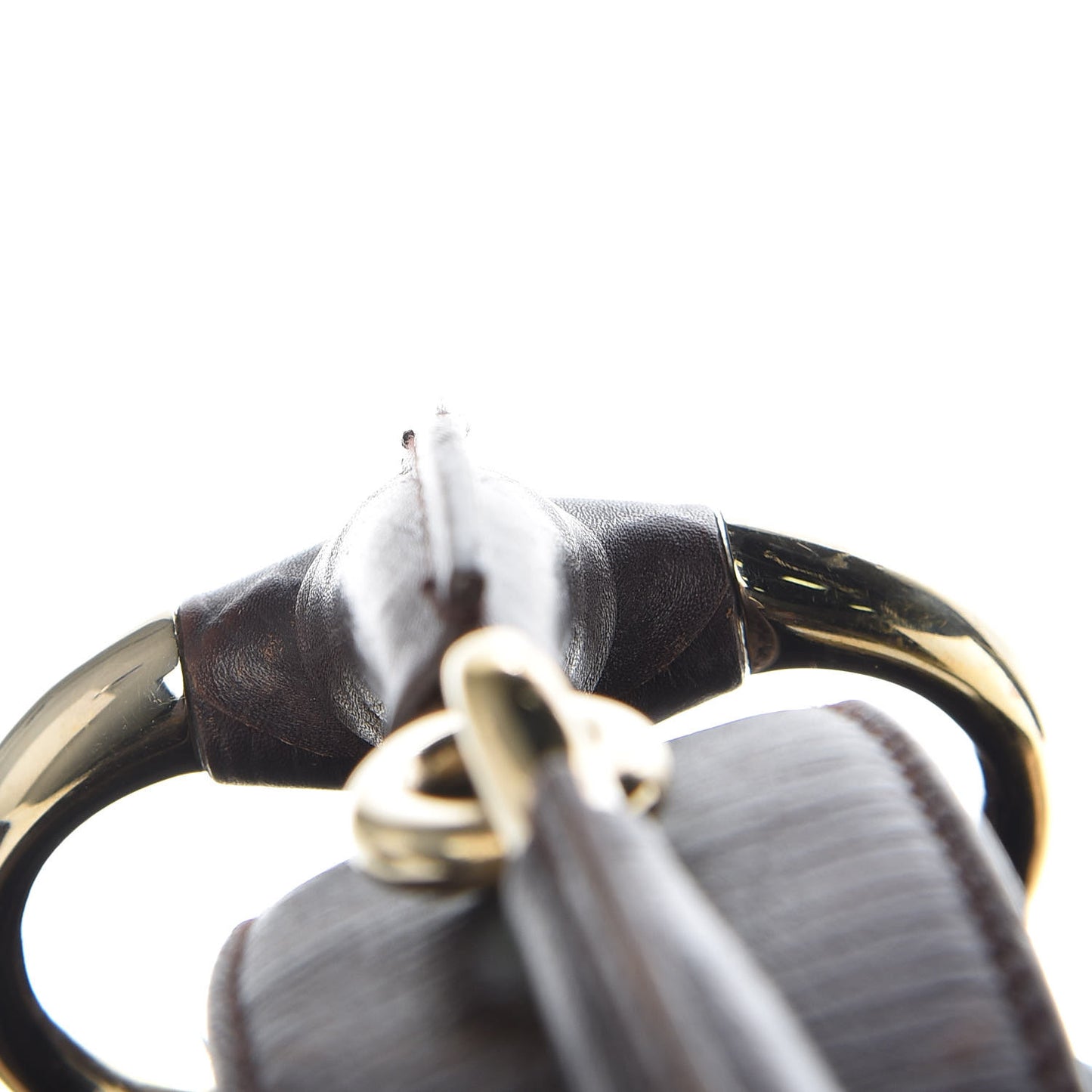 Monogram Large Horsebit Chain Hobo Dark Brown