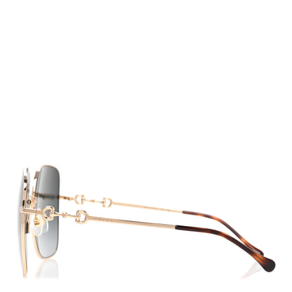 Gucci Metal Horsebit Square Frame Sunglasses GG0879S Gold 3 of 7