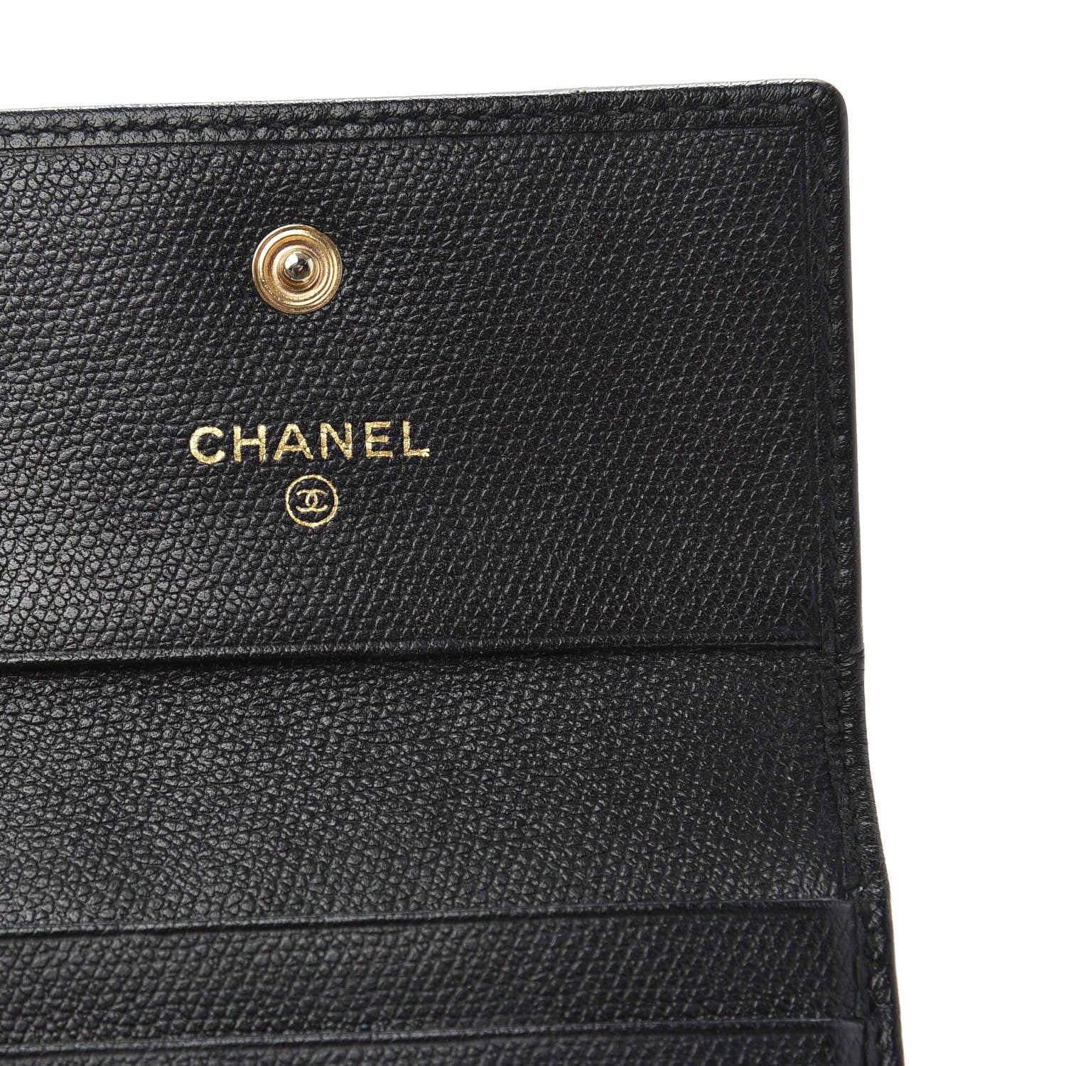 Chanel Grained Calfskin CC Button Flap Wallet Black 7 of 10