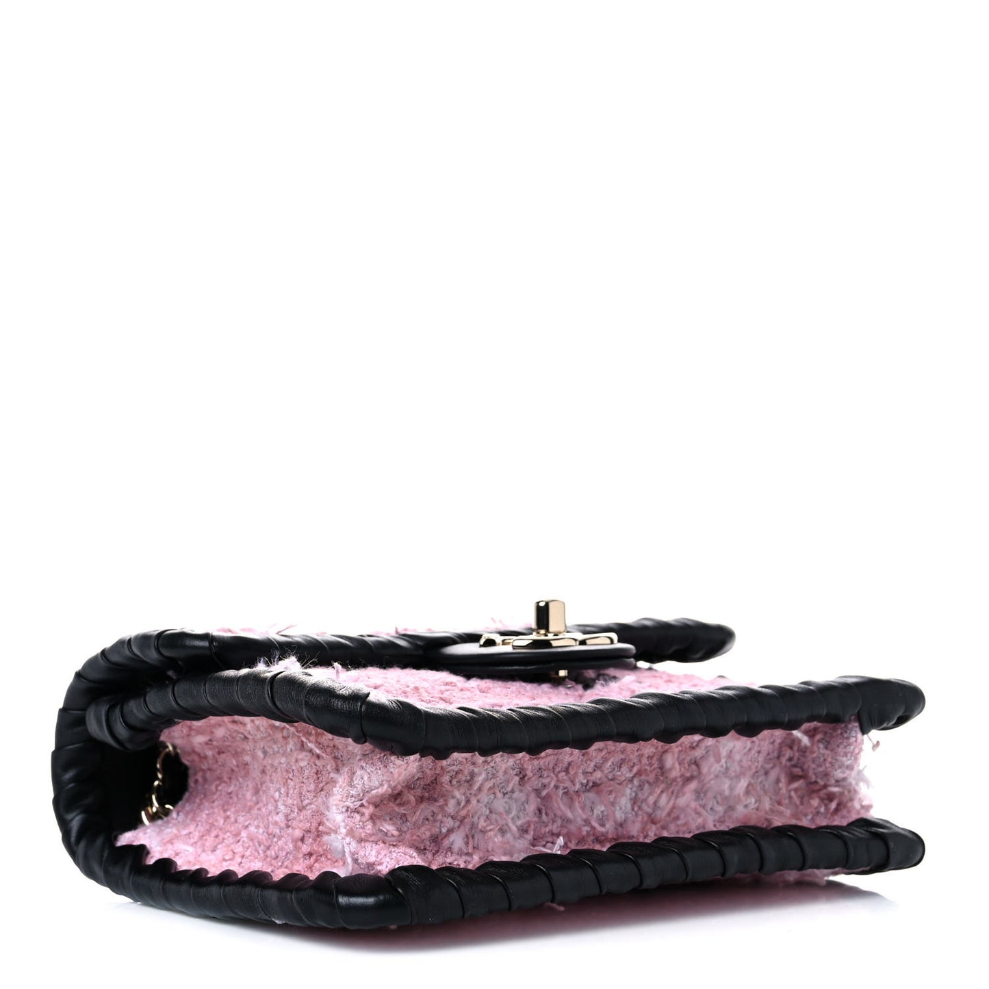 Tweed Braided Calfskin Mini My Own Frame Flap Pink Black