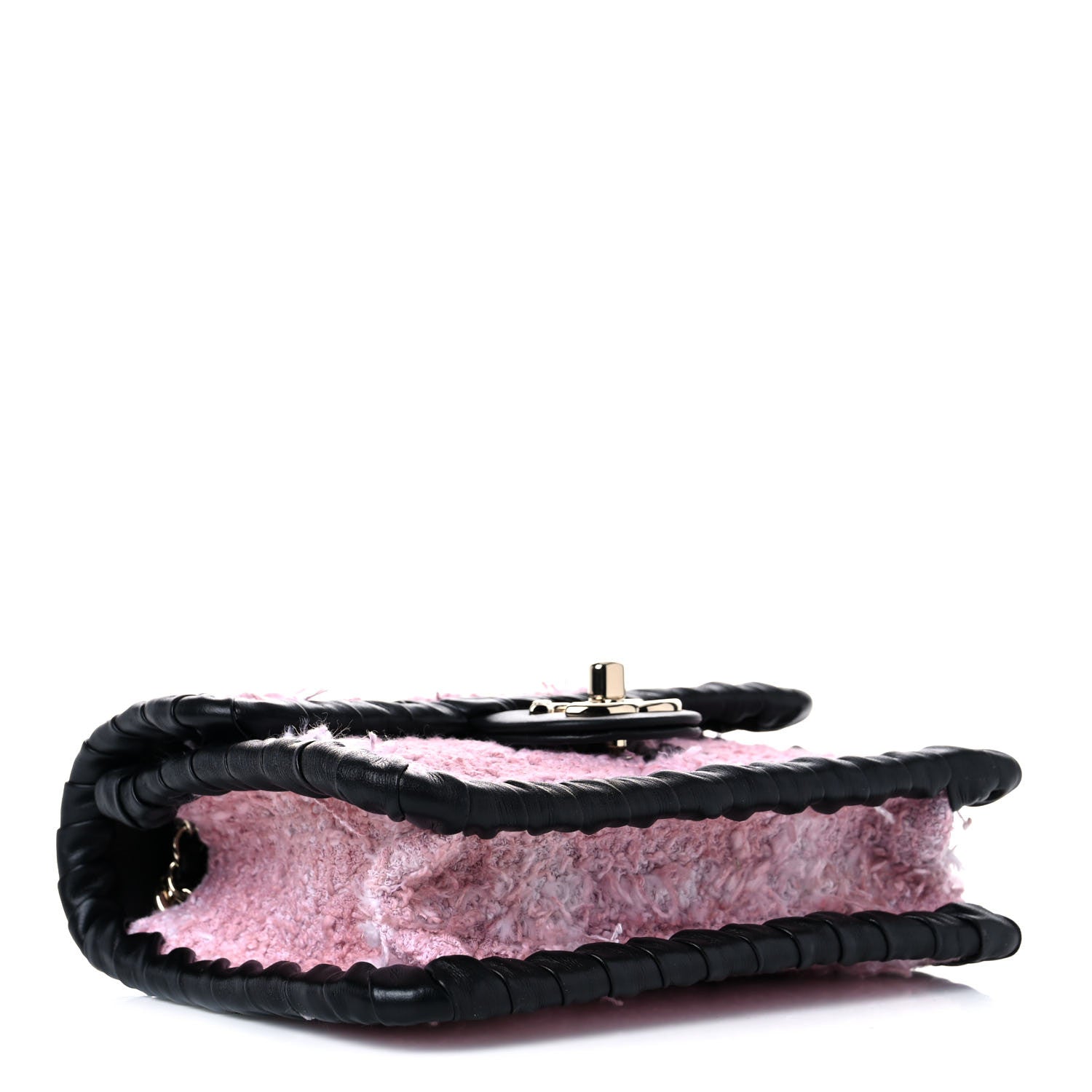 Chanel Tweed Braided Calfskin Mini My Own Frame Flap Pink Black 5 of 11