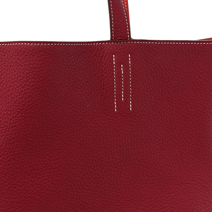 Hermes Taurillon Clemence Double Sens 36 Reversible Tote Rubis Bougainvillea 11 of 20