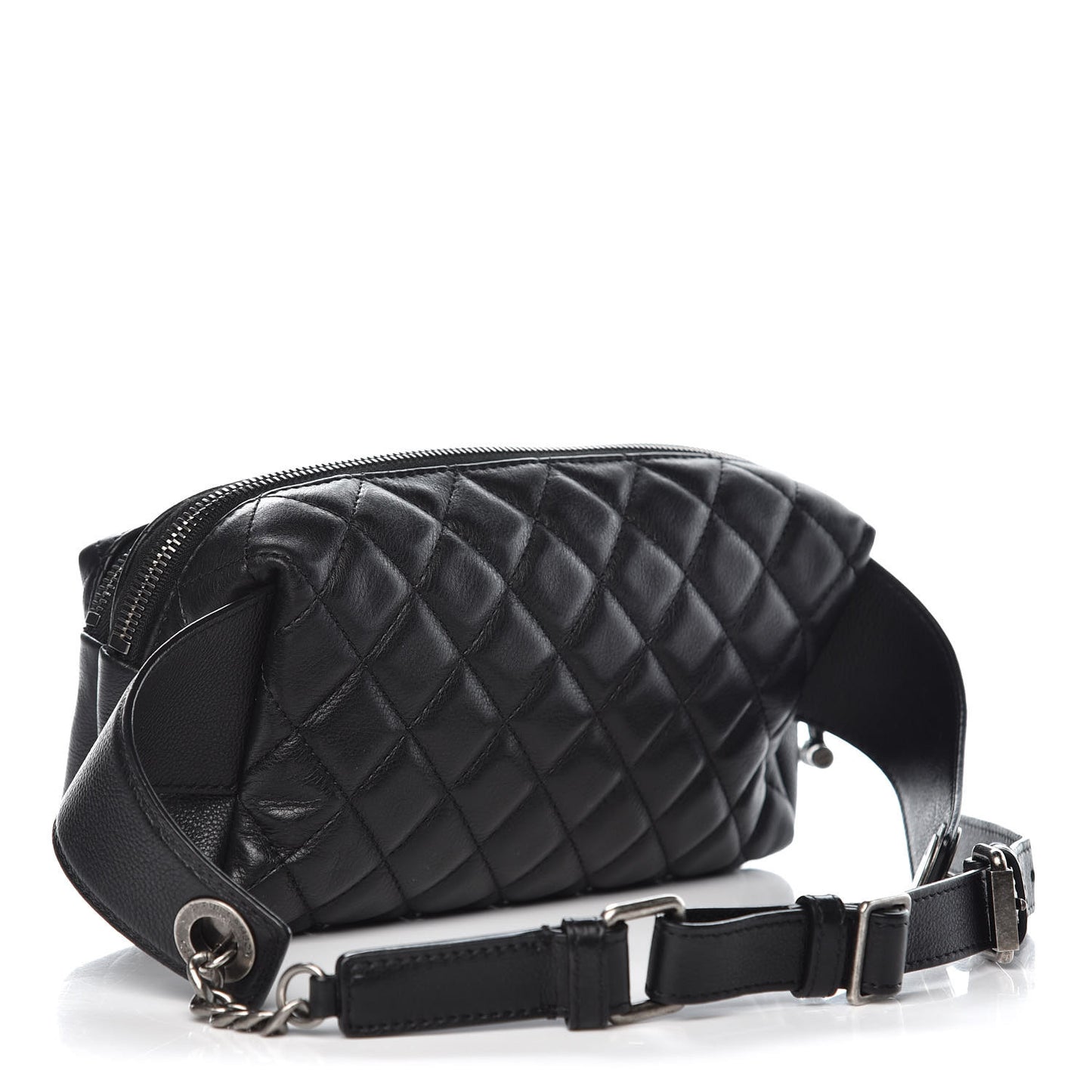 Calfskin Quilted Waist Bag Black