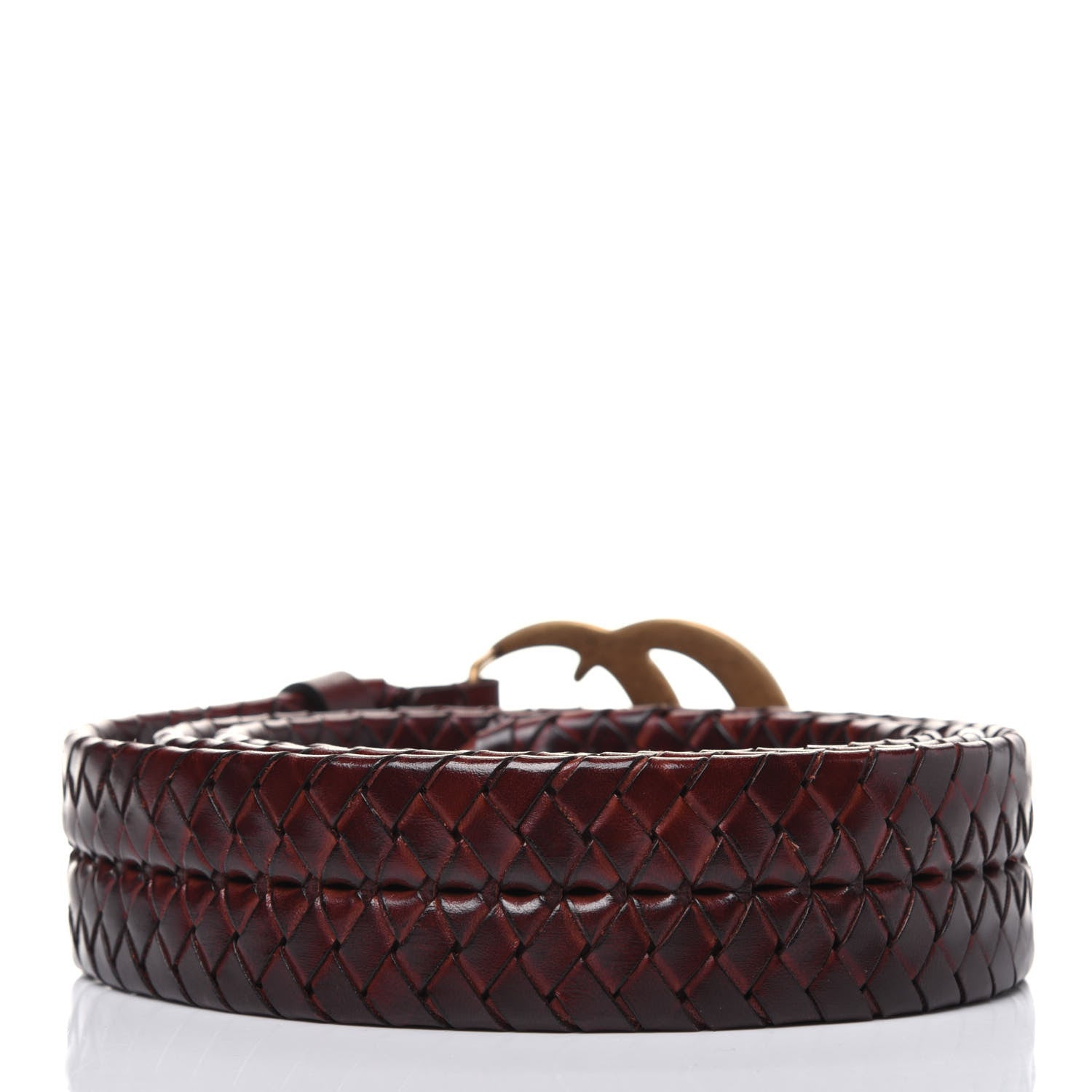 Gucci Calfskin Braided Double G 40mm Belt 115 46 Cuoio Bruciato 2 of 5