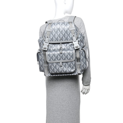 Christian Dior Coated Canvas CD Diamond Large Hit The Road Backpack Gray 2 of 12