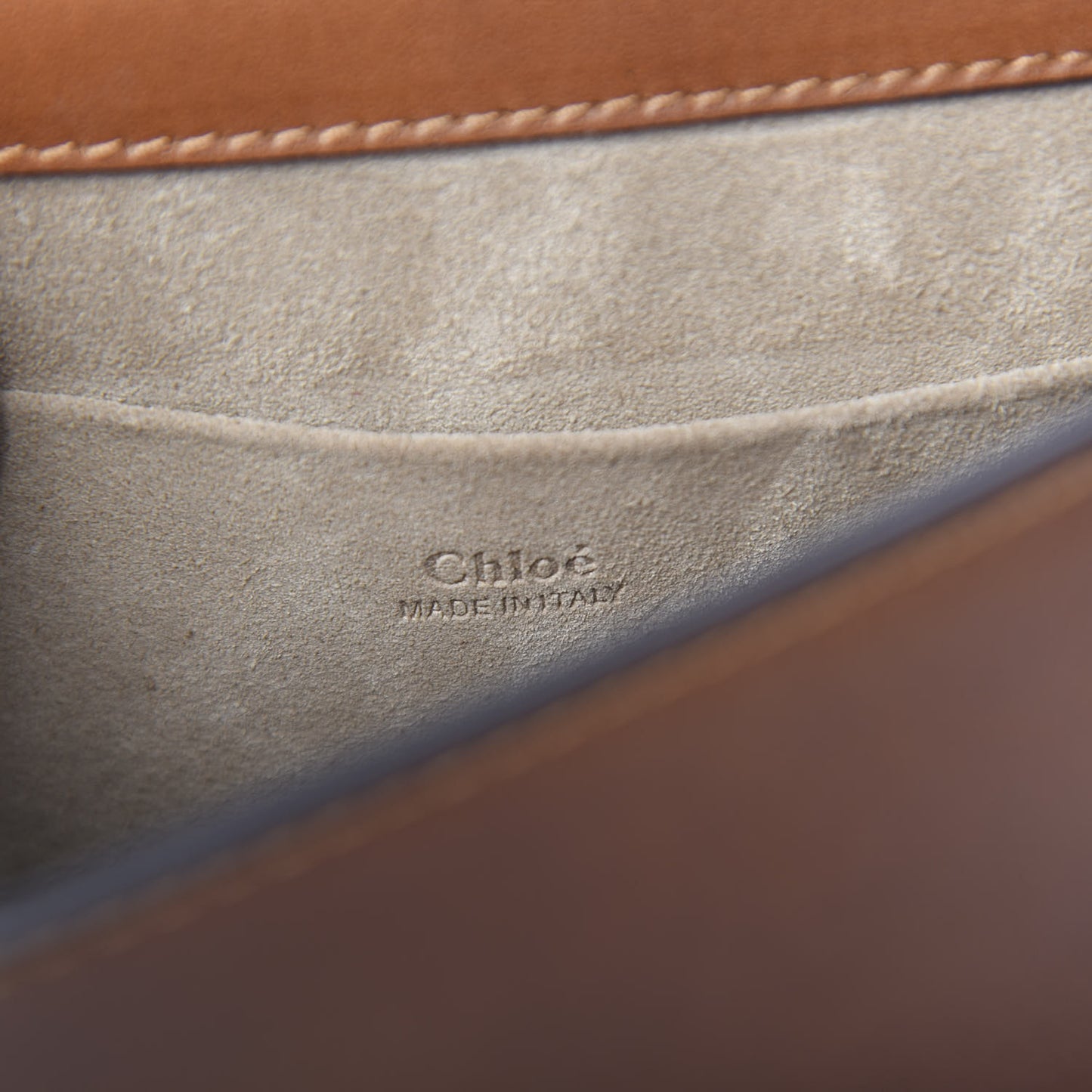 Calfskin Suede Medium Nile Bracelet Bag Caramel