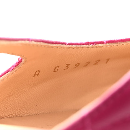 Chanel Lambskin Patent Cap Toe CC Slingback Flats 37.5 Fuchsia Black 9 of 10