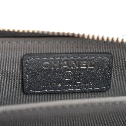 Chanel Metallic Lambskin Quilted Zip Around Coin Purse Wallet Silver 6 of 11