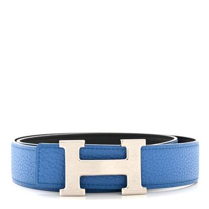 Hermes Togo Swift 32mm H Belt 80 32 Bleu Zanzibar Black 1 of 8