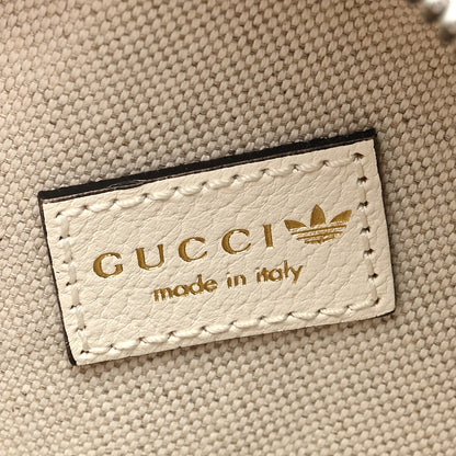 Gucci X ADIDAS Textured Dollar Calfskin Web Trefoil Logo Small Ophidia Round Shoulder Bag Off White Black 5 of 8