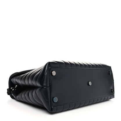 Saint Laurent Calfskin Y Quilted Monogram Monochrome Large Loulou Chain Satchel Black 4 of 12