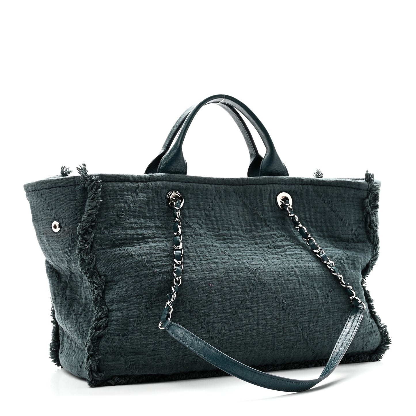 Canvas Large Double Face Shopping Tote Green