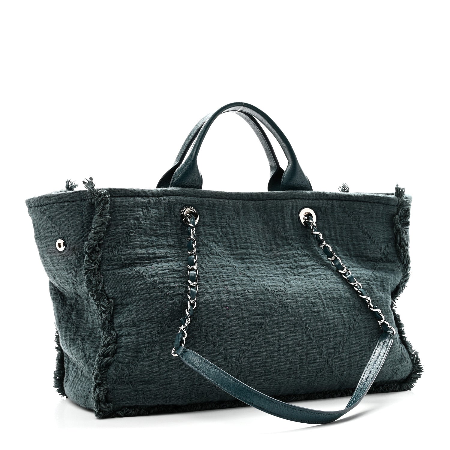 Chanel Canvas Large Double Face Shopping Tote Green 3 of 10