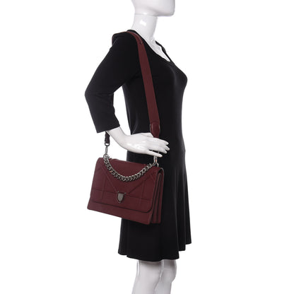 Christian Dior Grained Calfskin Diorama Satchel Burgundy 2 of 9