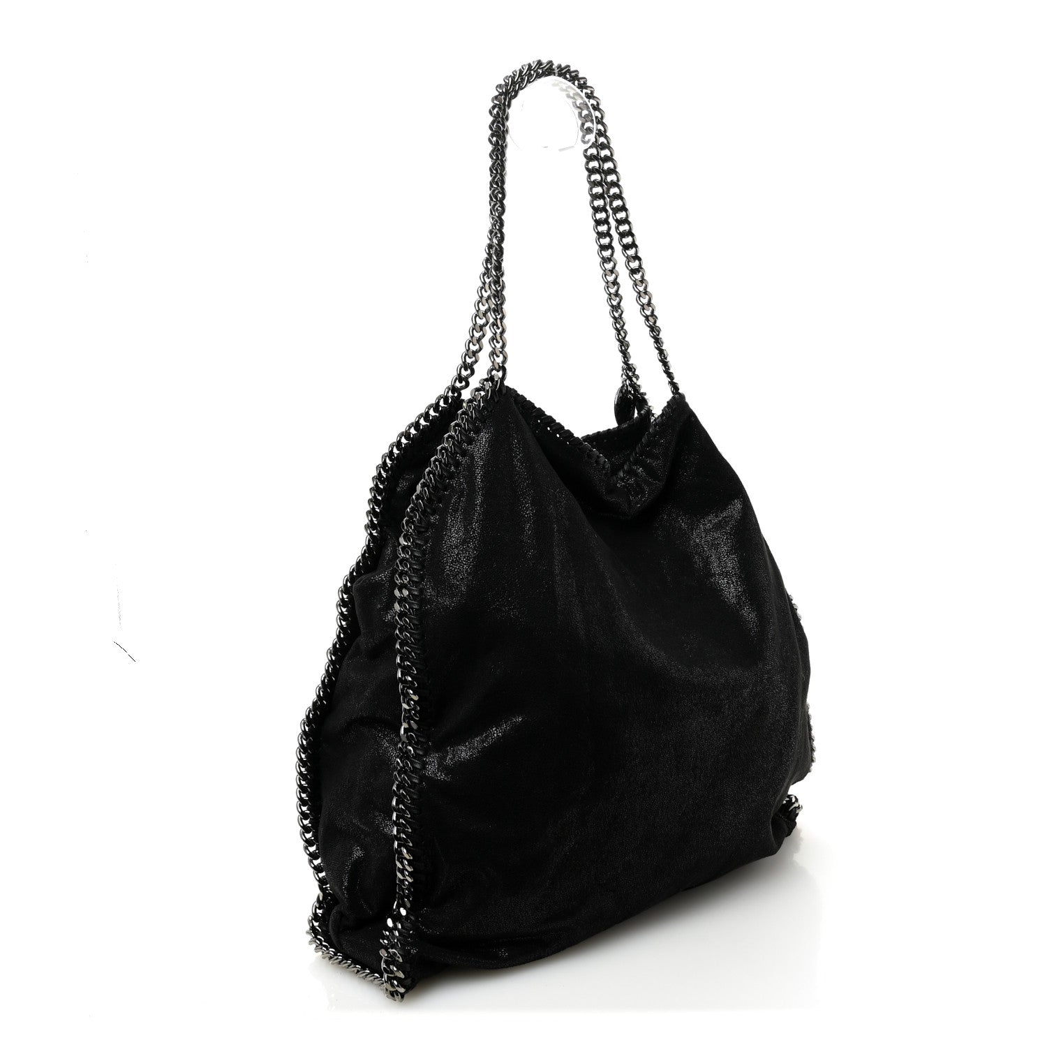 Stella McCartney Metallic Shaggy Deer Falabella Fold Over Tote  Black 4 of 11