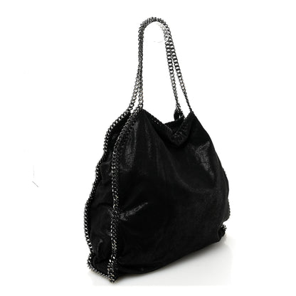 Stella McCartney Metallic Shaggy Deer Falabella Fold Over Tote  Black 4 of 11