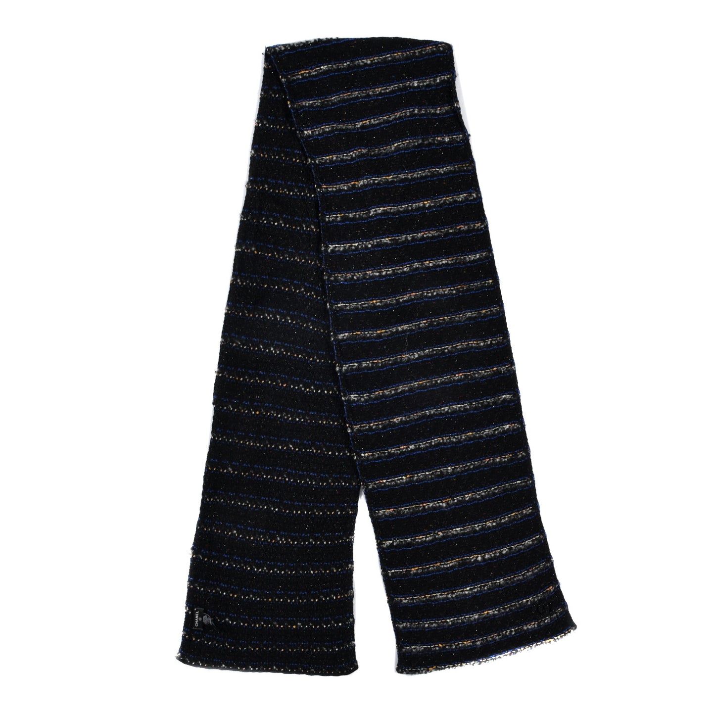 Wool Tweed Striped Scarf Multicolor