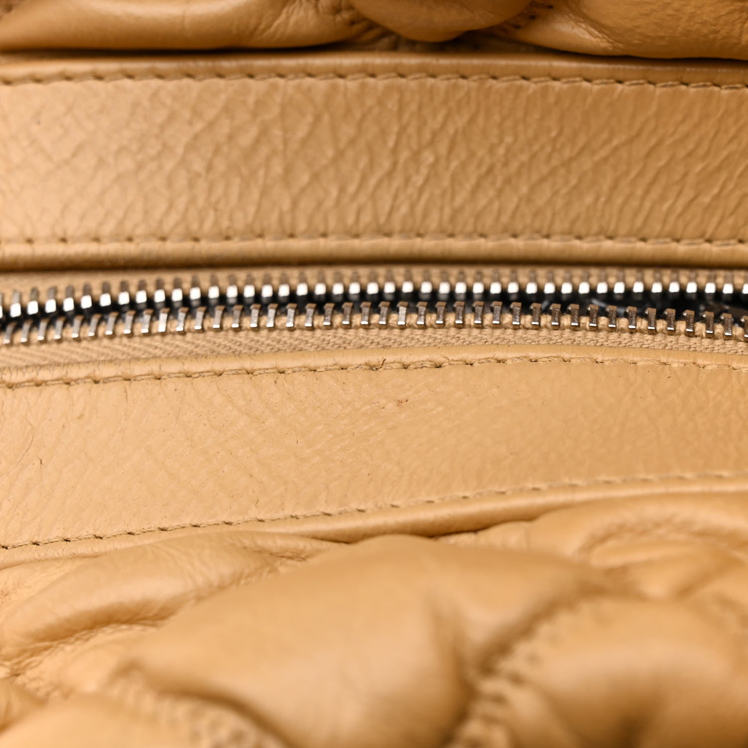 Chanel Lambskin Bubble Quilt Bowler Beige 11 of 12