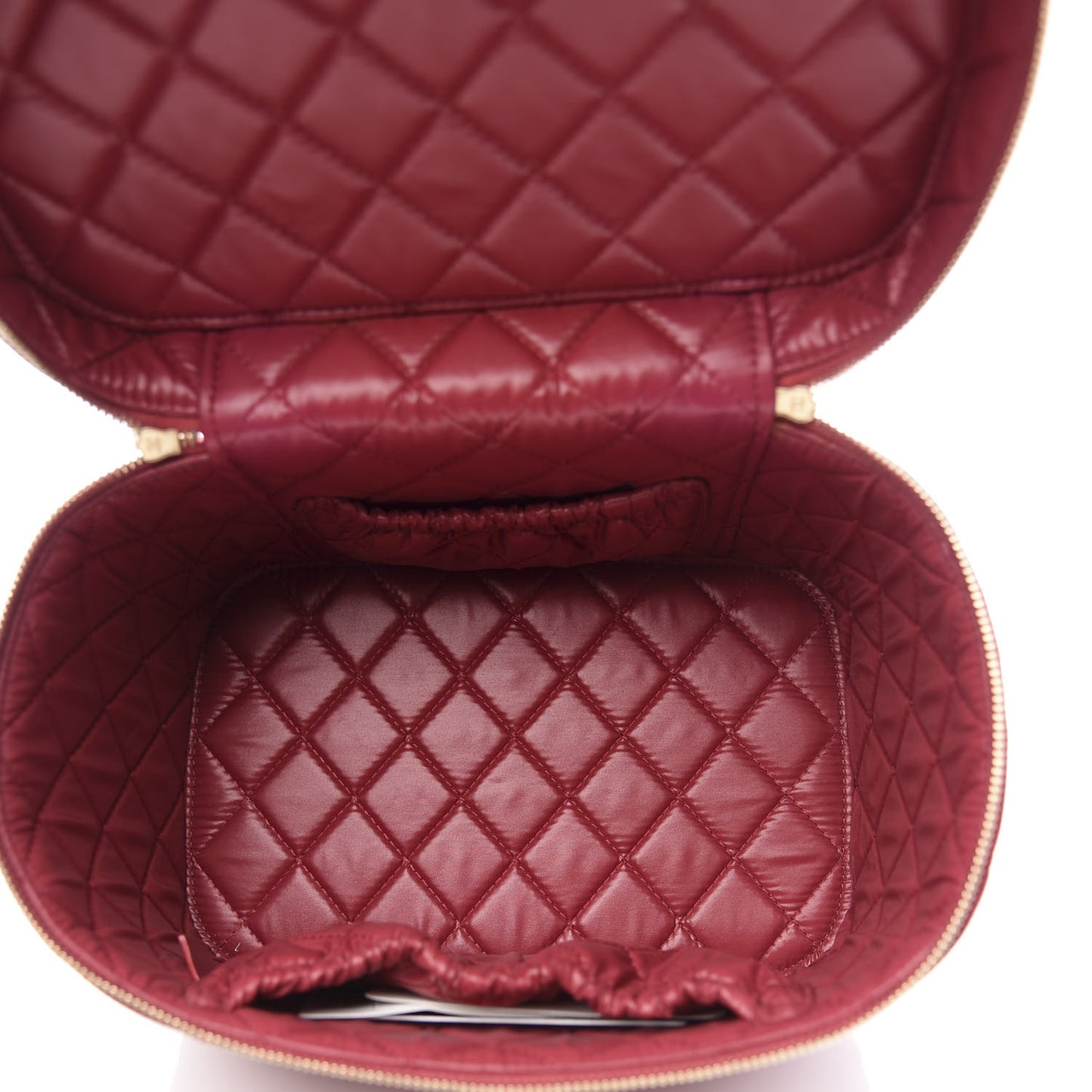 Caviar Quilted Large Vanity Pouch Red
